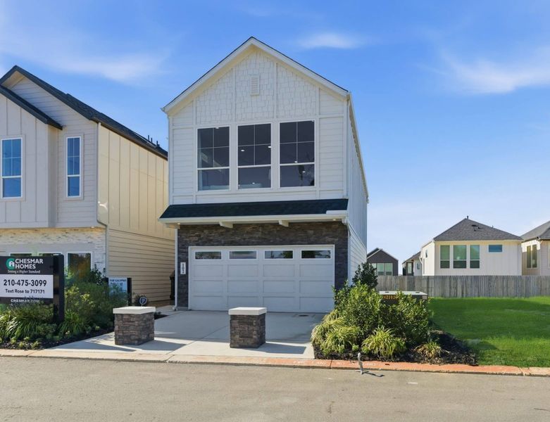 Front exterior of a new home in Rose Hill, San Antonio, TX, highlighting curb appeal (Image 21). Front exterior of a new home in Rose Hill, San Antonio, TX, highlighting curb appeal (Image 21).