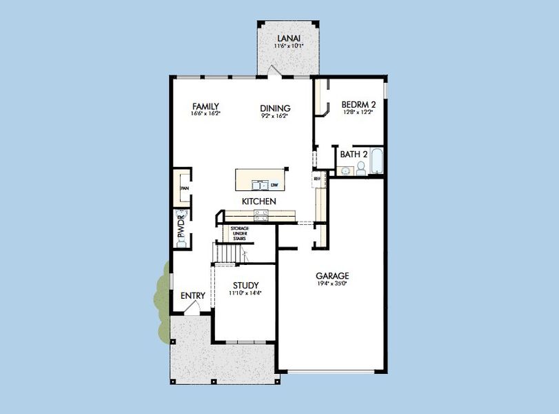 2D floor plan layout for the The Bradley by David Weekley Homes in Southwind – Classic Series, Plant City, FL (Image 6). 2D floor plan layout for the The Bradley by David Weekley Homes in Southwind – Classic Series, Plant City, FL (Image 6).