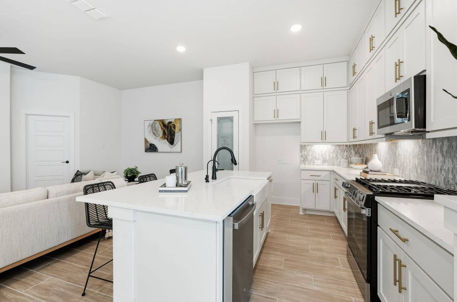 Furnished interior view inside a new home in Centero at Stone Oak, San Antonio (Image 14).