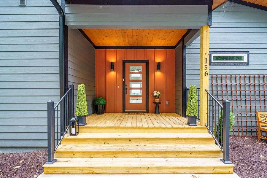 Exterior details and patio area of a home in , Ellijay (Image 35).