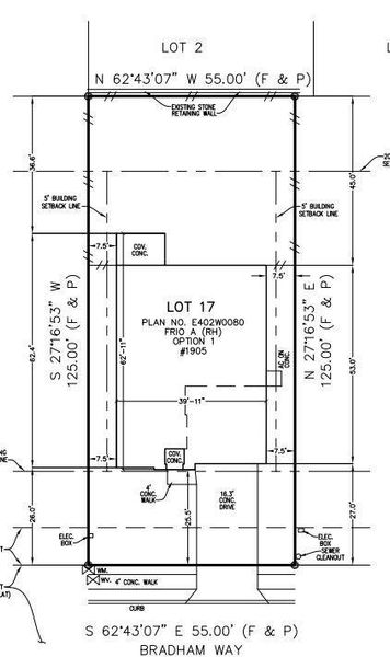 1905 Bradham Way preliminary plot plan