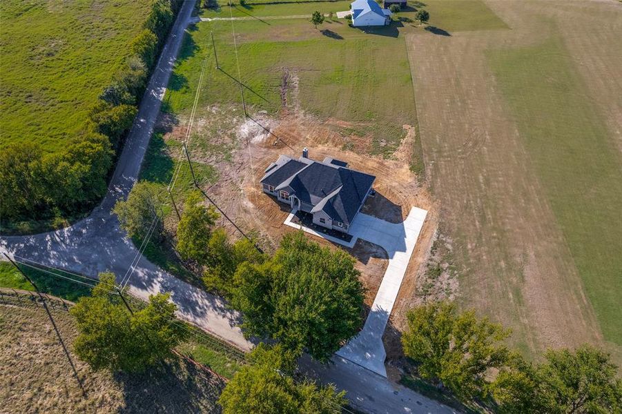 Aerial view of sparsely populated area Aerial view of sparsely populated area