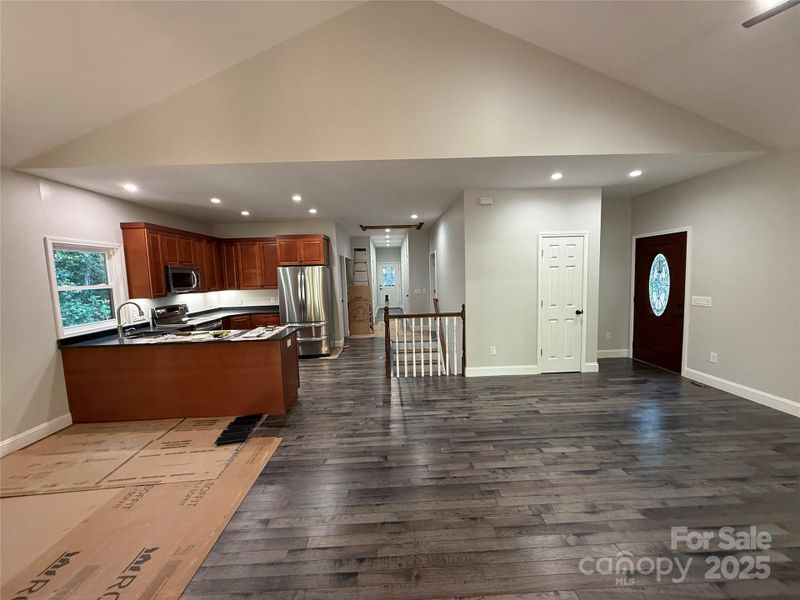 Looking into Great Room and Kitchen from Entry