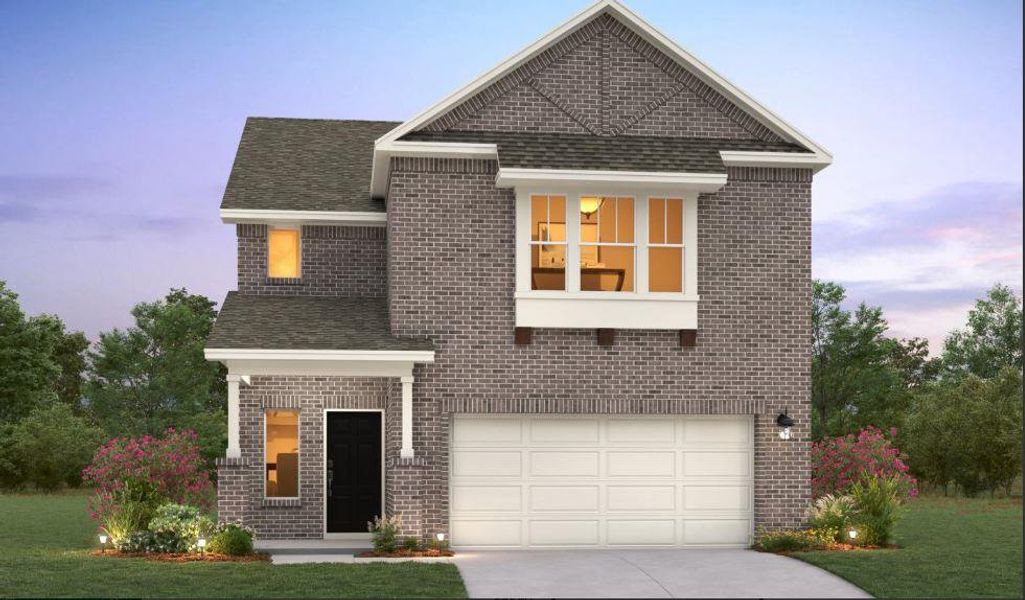 Front exterior of a new home in The Homestead at Lariat, Liberty Hill, TX, highlighting curb appeal (Image 2). Front exterior of a new home in The Homestead at Lariat, Liberty Hill, TX, highlighting curb appeal (Image 2).