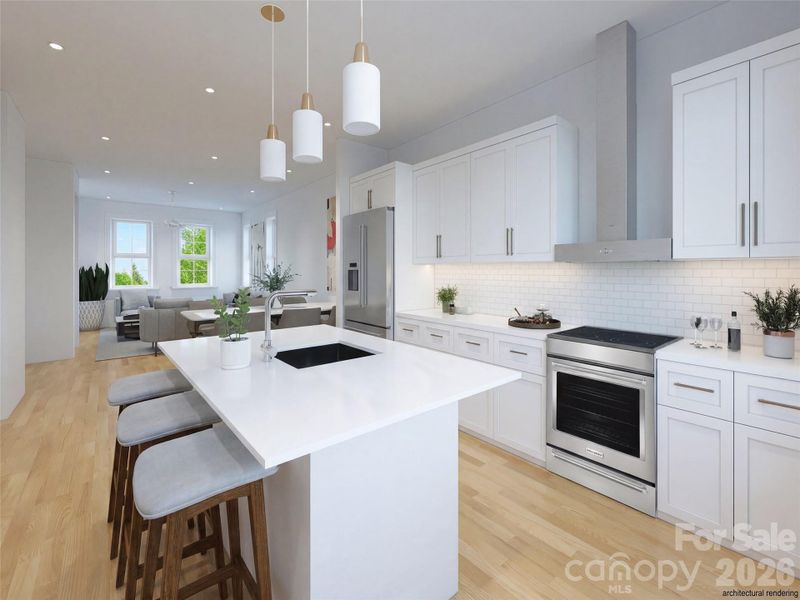Open Floorplan - Kitchen Island