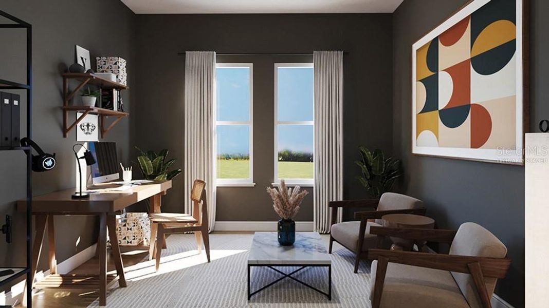 Furnished interior view inside a new home in Esplanade at Starling, Punta Gorda (Image 2). Furnished interior view inside a new home in Esplanade at Starling, Punta Gorda (Image 2).