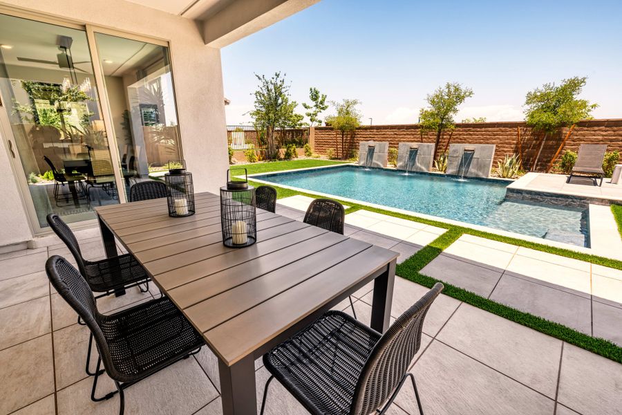 Representative exterior details of a home built from the Laurel Plan 4002 by Tri Pointe Homes in Waterston Central, Gilbert (Image 3).