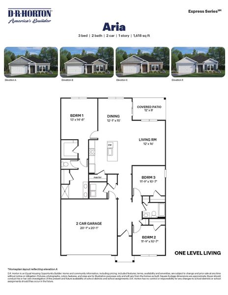 2D floor plan layout for the ARIA by D.R. Horton in Lawson Glen, Clayton, NC (Image 3). 2D floor plan layout for the ARIA by D.R. Horton in Lawson Glen, Clayton, NC (Image 3).