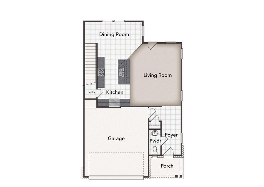 2D floor plan layout for the Azalea 1668 by Brohn Homes in Azalea, Pattison, TX (Image 3).