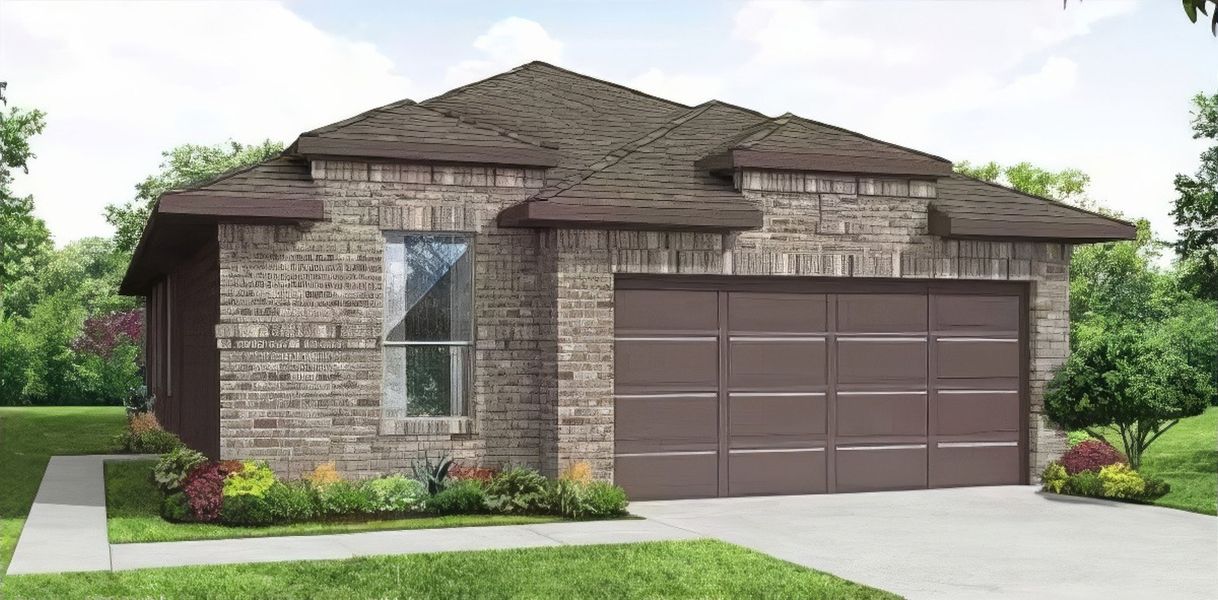Representative exterior photo of a completed home built from the Birch by Impression Homes in Belmont, Aubrey, TX (Image 4). Representative exterior photo of a completed home built from the Birch by Impression Homes in Belmont, Aubrey, TX (Image 4).
