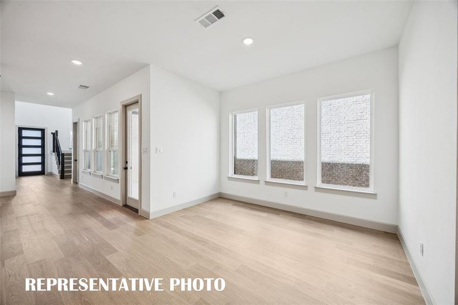 Whether it's lively dinner parties or cozy family meals, this dining room fits all occasions!  REPRESENTATIVE PHOTO