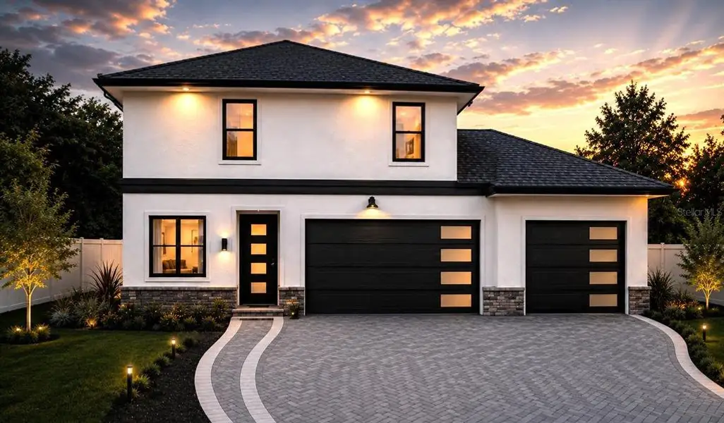 Front exterior of a new home in , Davenport, FL, highlighting curb appeal (Image 1). Front exterior of a new home in , Davenport, FL, highlighting curb appeal (Image 1).