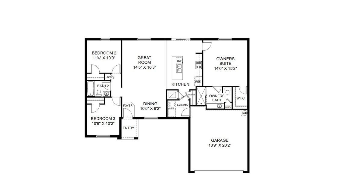 2D floor plan layout of this home in Lehigh Acres, Lehigh Acres, FL (Image 3).