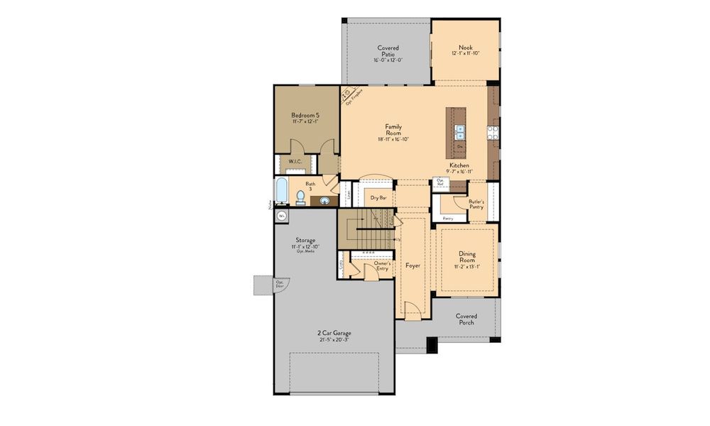 2D floor plan layout for the Whitney by View Homes in Enchanted Hills, El Paso, TX (Image 3).