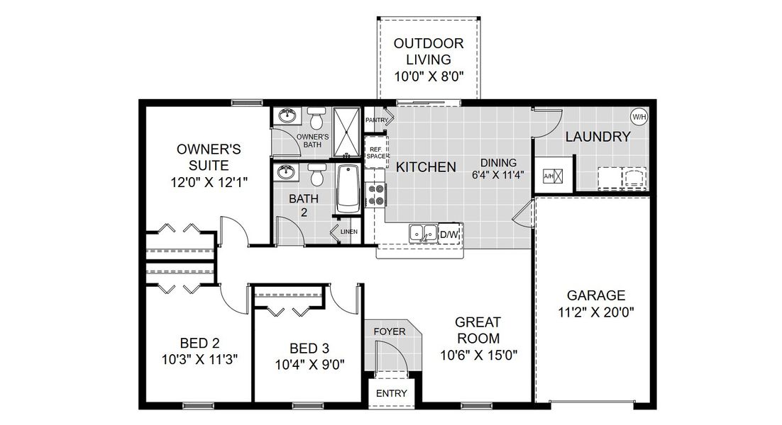 2D floor plan layout of this home in Port Charlotte, Port Charlotte, FL (Image 3).