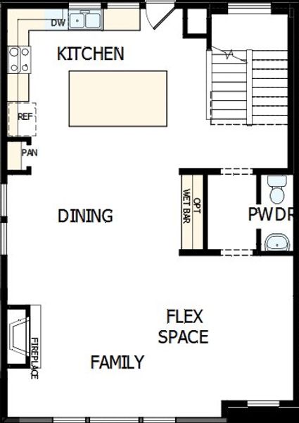 2D floor plan layout of this home in Trailside at Cottonwood Creek, Colorado Springs, CO (Image 4).