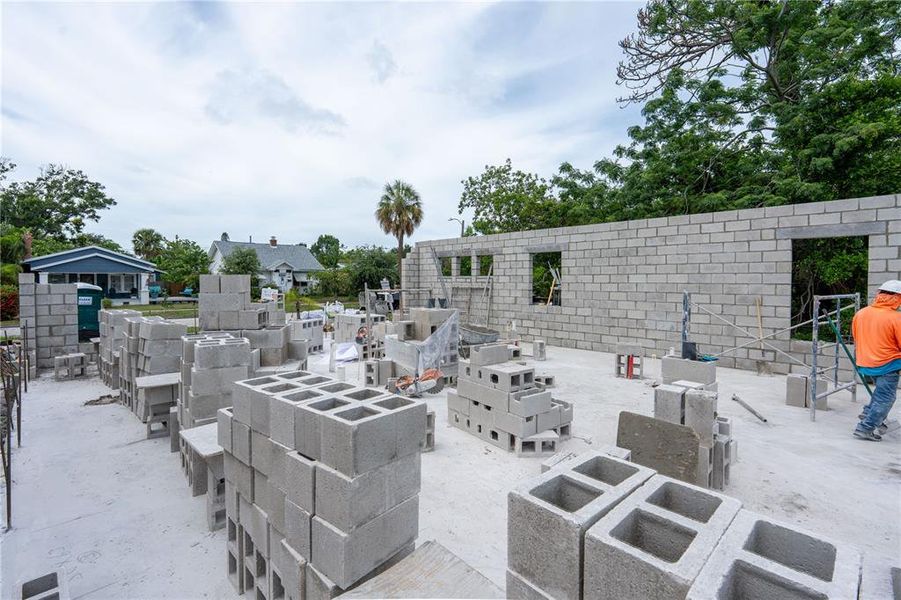 Half block construction Half block construction