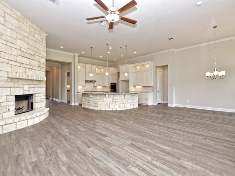 Representative unfurnished interior of a home built from the Siena III by Giddens Homes in Clearwater Ranch, Liberty Hill (Image 212).