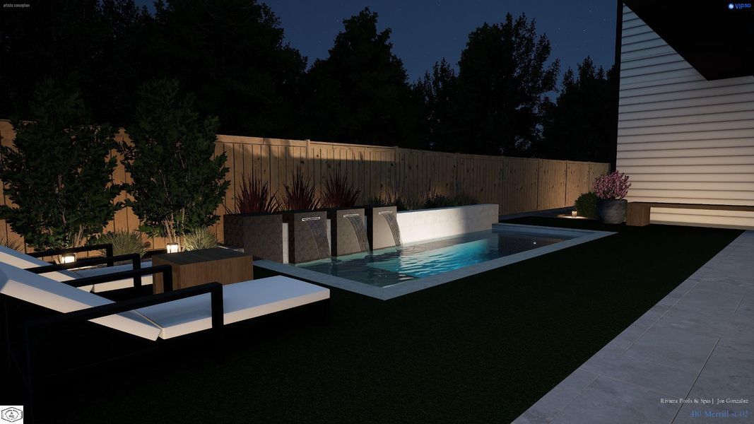 Pool rendering is for marketing and illustrative purposes only and is not included in the list price.