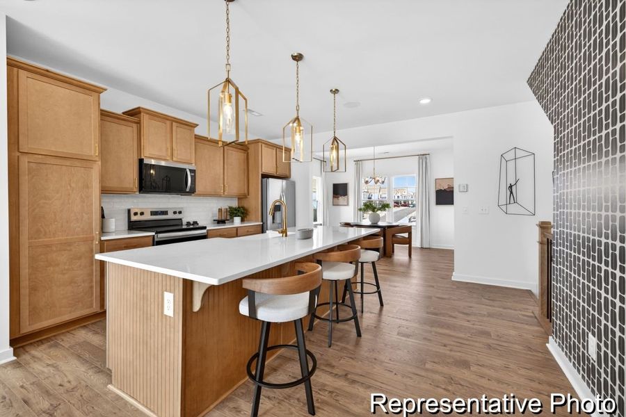 Furnished interior view inside a new home in North District at Flowers Plantation Townhomes, Clayton (Image 7). Furnished interior view inside a new home in North District at Flowers Plantation Townhomes, Clayton (Image 7).