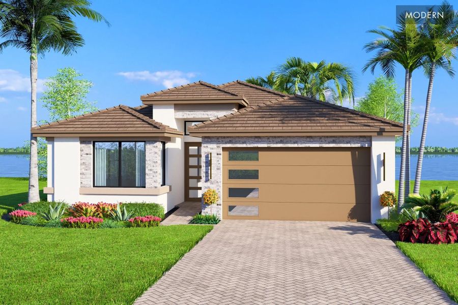 Representative exterior photo of a completed home built from the Sanderling II by GL Homes in Valencia Vista at Riverland, Port St. Lucie, FL (Image 15). Representative exterior photo of a completed home built from the Sanderling II by GL Homes in Valencia Vista at Riverland, Port St. Lucie, FL (Image 15).