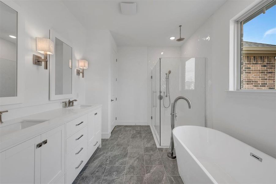 Furnished interior view inside a new home in Kreymer at the Park, Wylie (Image 20).