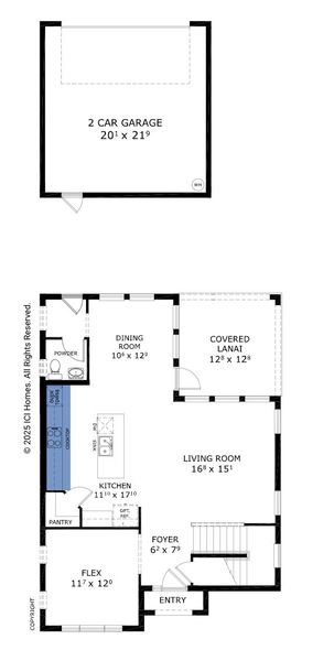 2D floor plan layout for the Bermuda - Heritage Series | 40' Wide Lots by ICI Homes in Laureate Park, Orlando, FL (Image 3).
