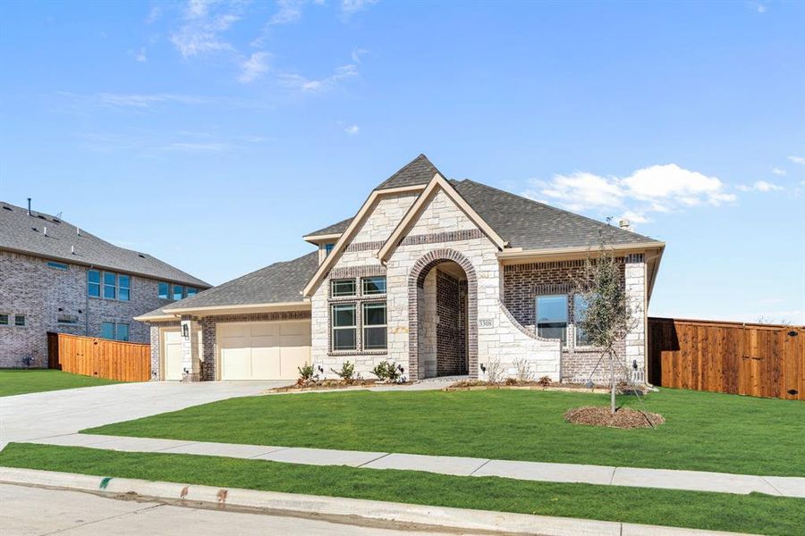 Front exterior of a new home in Villages of Hurricane Creek, Anna, TX, highlighting curb appeal (Image 2).