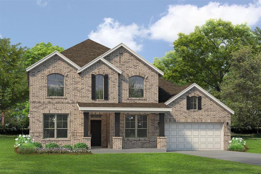 Front exterior of a new home in Stone Eagle, Azle, TX, highlighting curb appeal (Image 27). Front exterior of a new home in Stone Eagle, Azle, TX, highlighting curb appeal (Image 27).