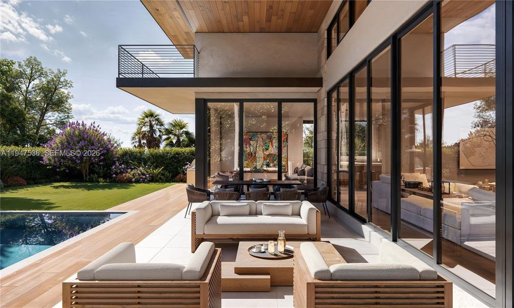 Exterior details and patio area of a home in , Miami Shores (Image 3).