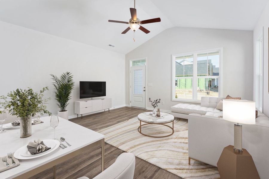 Representative furnished interior of a home built from the Palm by Stevens Fine Homes in River Hills, Shallotte (Image 10).