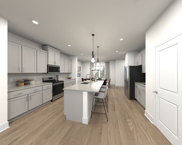 Furnished interior view inside a new home in Greystone - Highland Townhomes, Smyrna (Image 3).