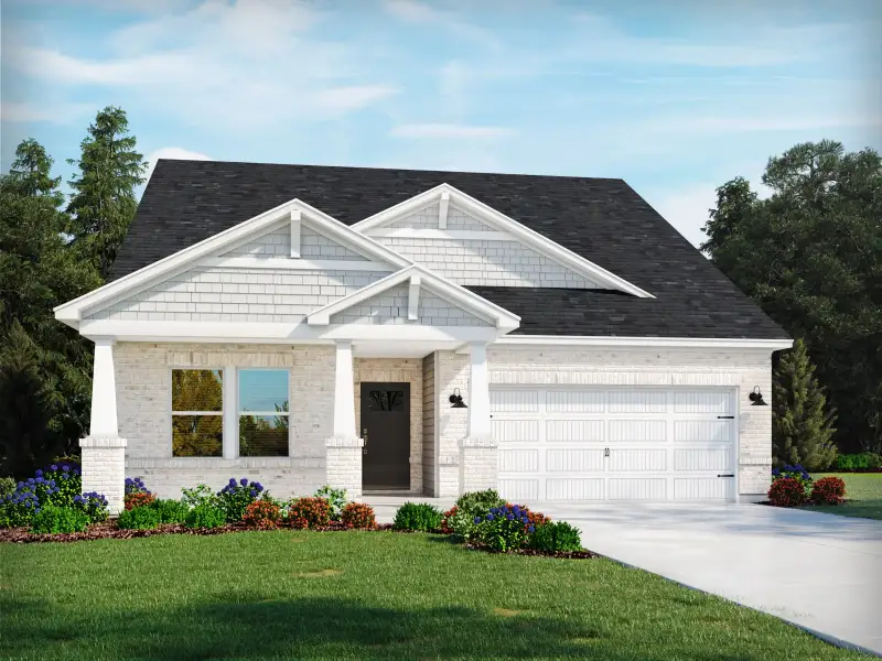 Front exterior of a new home in Waterside - Coastline Series, Longs, SC, highlighting curb appeal (Image 1). Front exterior of a new home in Waterside - Coastline Series, Longs, SC, highlighting curb appeal (Image 1).