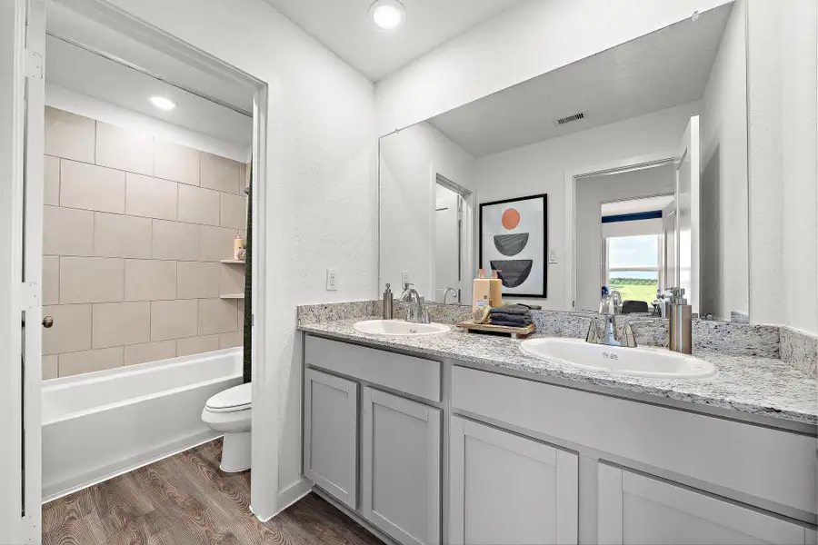 Furnished interior view inside a new home in Heights at San Gabriel, Georgetown (Image 9). Furnished interior view inside a new home in Heights at San Gabriel, Georgetown (Image 9).