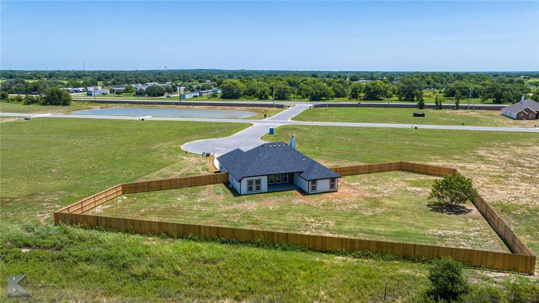 View from above of property featuring a large body of water