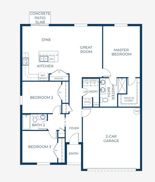 2D floor plan layout for the Oak by Maronda Homes in Briarwood, Alachua, FL (Image 5). 2D floor plan layout for the Oak by Maronda Homes in Briarwood, Alachua, FL (Image 5).
