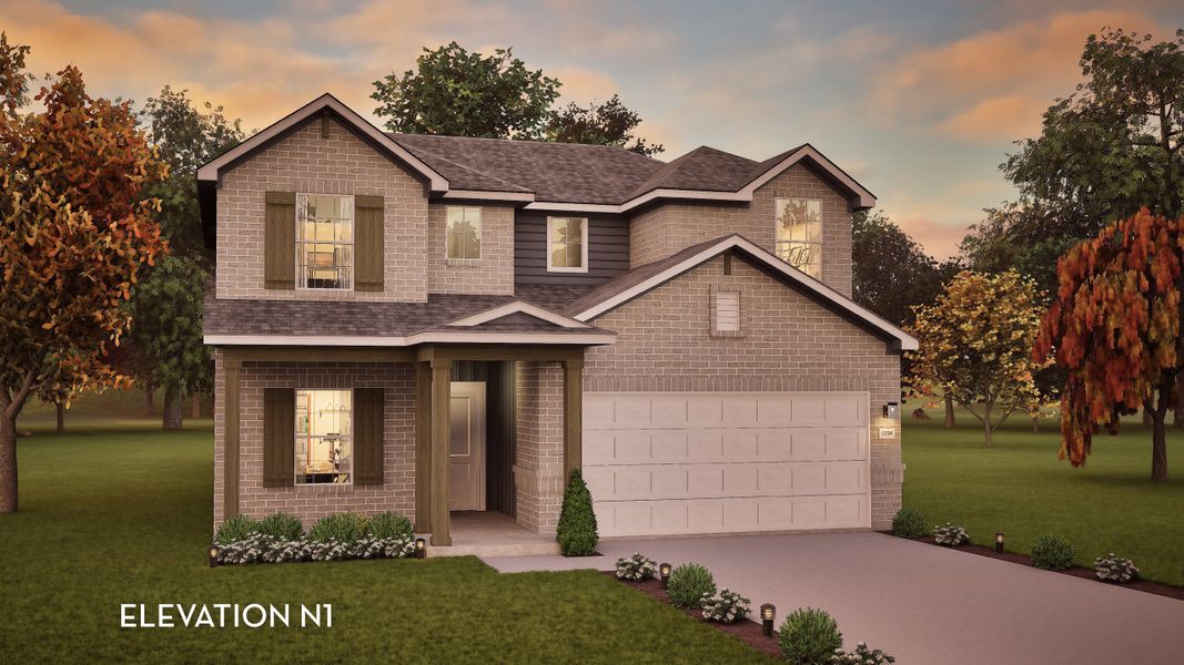 Representative exterior photo of a completed home built from the Blanco by CastleRock Communities in Lariat, Liberty Hill, TX (Image 14).