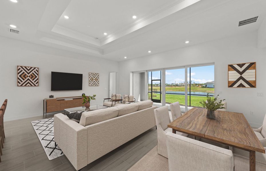 Furnished interior view inside a new home in TerraWalk at Babcock Ranch, Alva (Image 4).