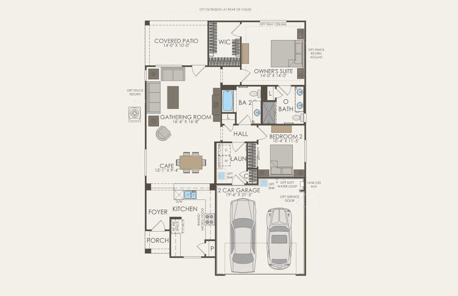 2D floor plan layout for the Venture by Del Webb in Sun City Festival, Buckeye, AZ (Image 4).
