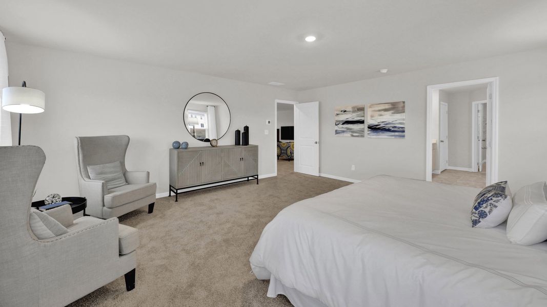 Representative furnished interior of a home built from the Mansfield by D.R. Horton in The Hideaway at Fox Meadows, Bluff City (Image 36).
