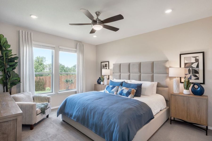 Representative furnished interior of a home built from the 1675 Modeled by KB Home in River Bluff, Leander (Image 4).
