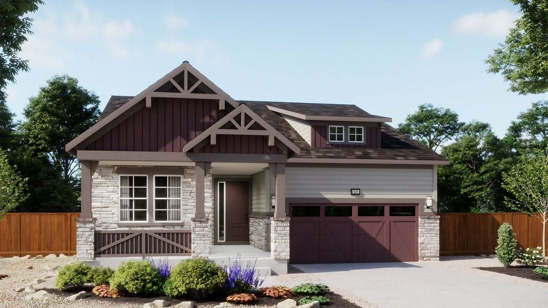 Representative exterior photo of a completed home built from the 4002 by Risewell Homes in The Manors Collection at Golden Overlook, Golden, CO (Image 9).