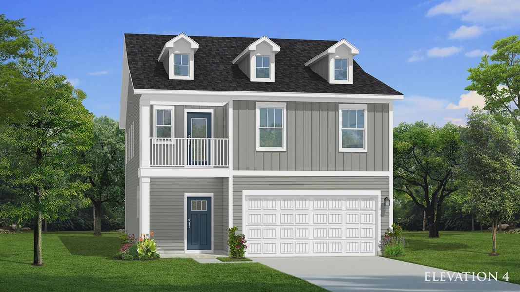 Representative exterior photo of a completed home built from the Neroli by DRB Homes in Harrier Point, Woodruff, SC (Image 20).