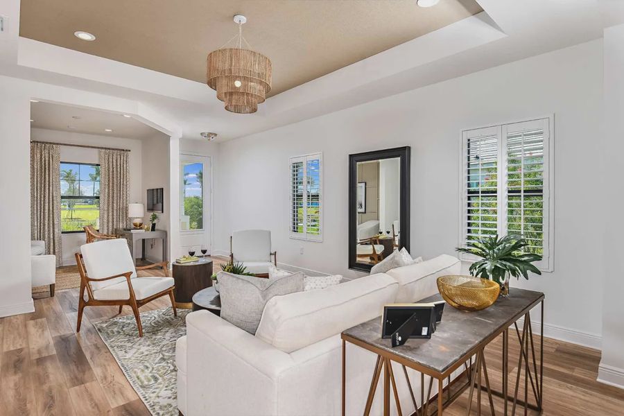 Representative furnished interior of a home built from the Imagination 2 by Neal Communities in SkySail, Naples (Image 15).