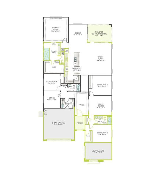 2D floor plan layout of this home in Waterston Central, Gilbert, AZ (Image 4).