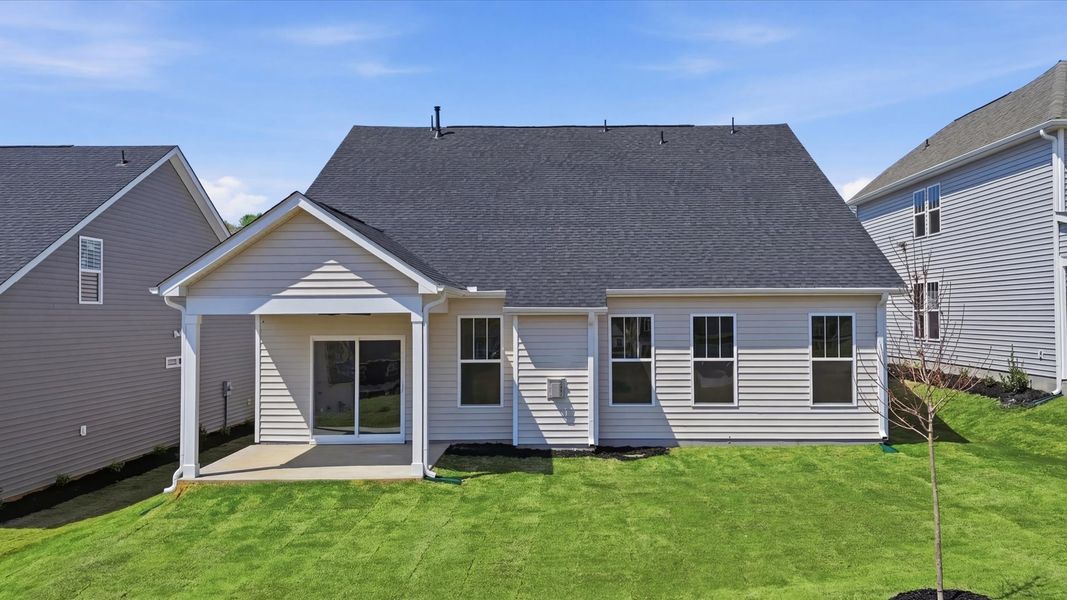 Exterior details and patio area of a home in Iris Meadows, Moore (Image 4).