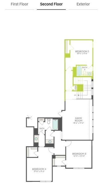 2D floor plan layout of this home in Cross Creek Ranch 65′, Fulshear, TX (Image 3).