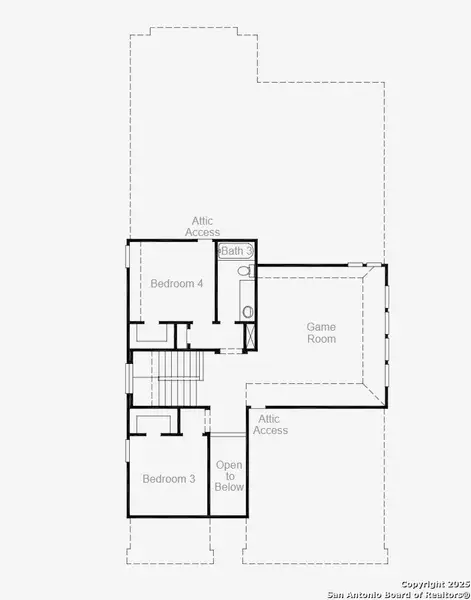 2D floor plan layout of this home in Sunflower Ridge, New Braunfels, TX (Image 6).