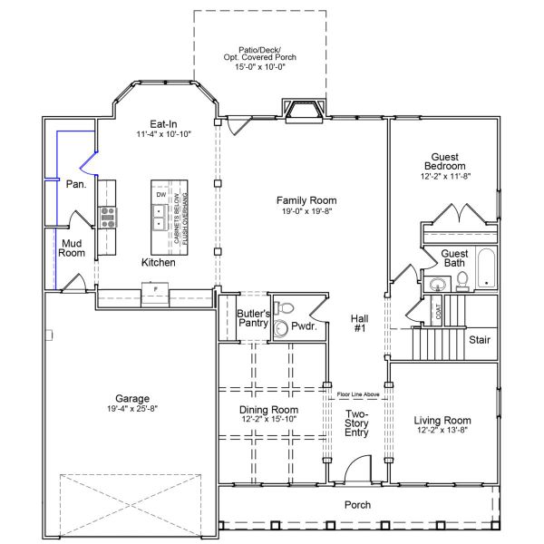 2D floor plan layout of this home in Palmetto Shores, Chapin, SC (Image 2).