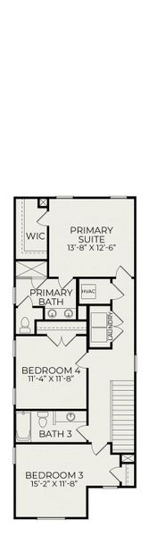 2D floor plan layout for the Ember A by Homes by Dickerson in Chatham Park, Pittsboro, NC (Image 5).